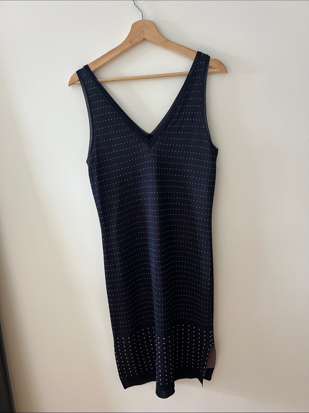 rag & bone Blue and white Sleeveless V-Neck Midi Dress